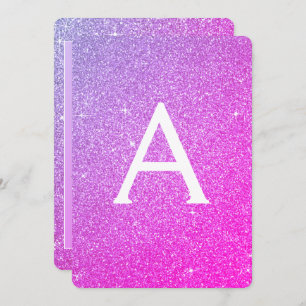 Lila Sparkone Glitzer Girly Geburtstagsparty Einladung