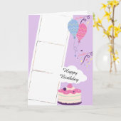 Lila Spaß Geburtstagskarte Karte (Gelbe Blume)