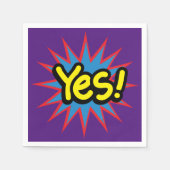 Lila Spaß Pop Art Ja Serviette (Vorderseite)
