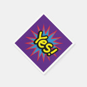 Lila Spaß Pop Art Ja Serviette (Ecke)