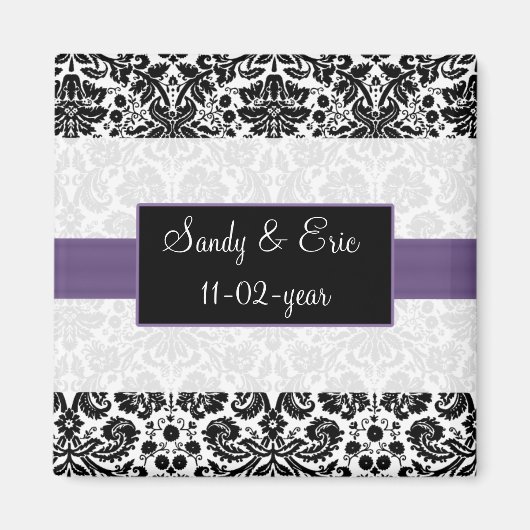 lila Speichern des Datums-Magneten Magnet (Vorne)