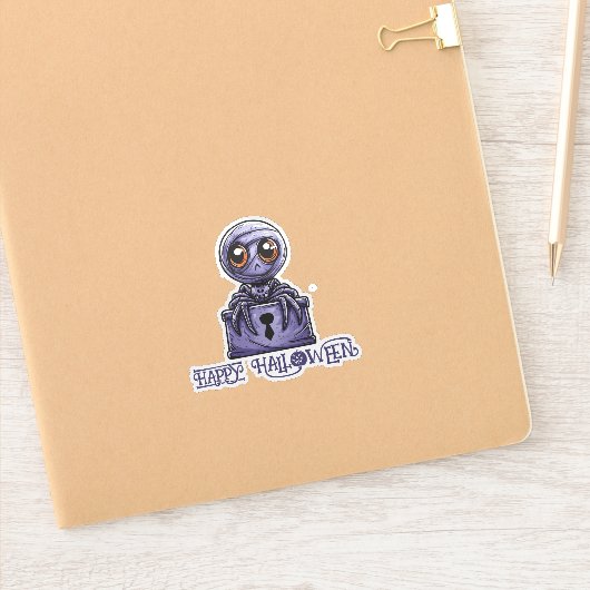 Lila Spider Grabstein Aufkleber (Notizbuch)