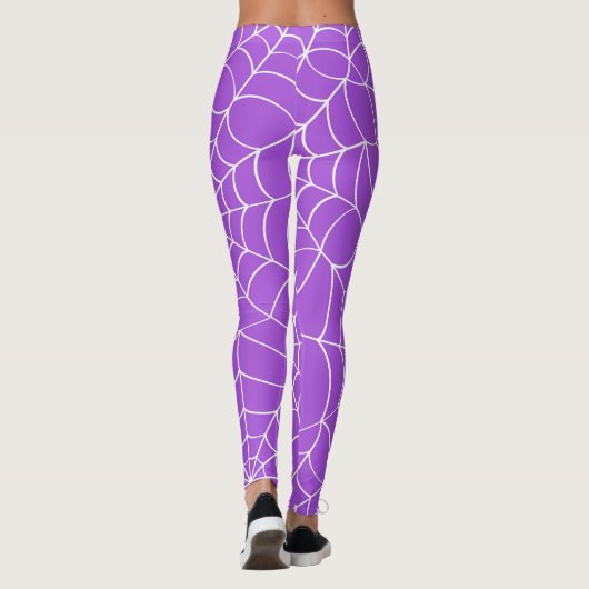 Lila Spider Web Halloween-Leggings Leggings (Rückseite)