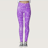Lila Spider Web Halloween-Leggings Leggings (Vorderseite)