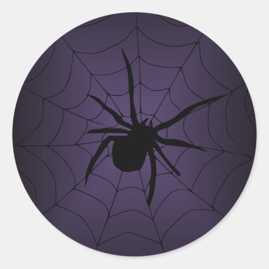 Lila Spider Web Halloween Stickers (Vorderseite)