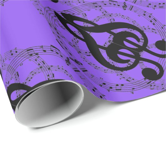 Lila Spiegelbildmusik Geschenkpapier (Rolleneckpunkt)