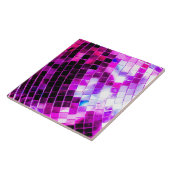 Lila Spiegelungs-Disco-Ball Fliese (Seite)