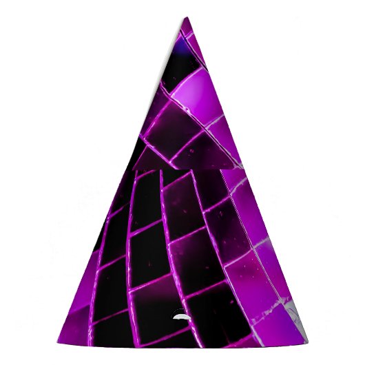 Lila Spiegelungs-Disco-Ball Partyhütchen (Links)