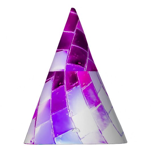 Lila Spiegelungs-Disco-Ball Partyhütchen (Rechts)