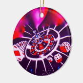 Lila spielende Leidenschaft Keramik Ornament (Links)