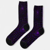 Lila Spinnennetze Halloween Socken (Linkes Detail)