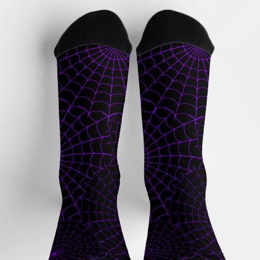 Lila Spinnennetze Halloween Socken (Oben)