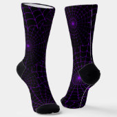 Lila Spinnennetze Halloween Socken (Gewinkelt)