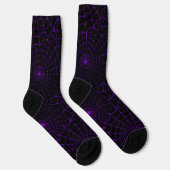 Lila Spinnennetze Halloween Socken (Rechts)