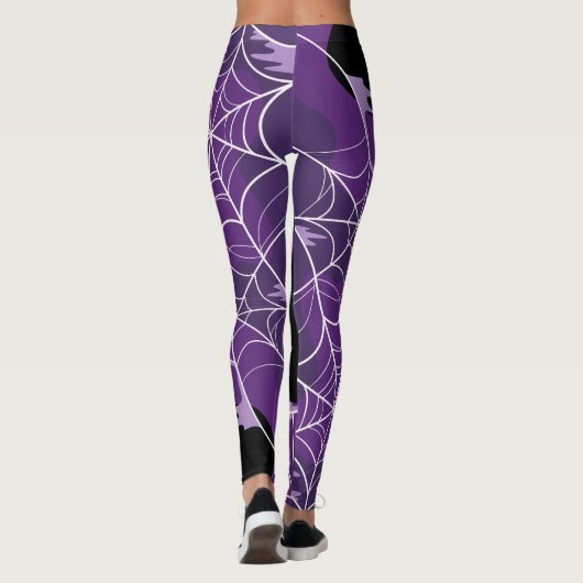 Lila Spinnennetzhahn Leggings (Rückseite)