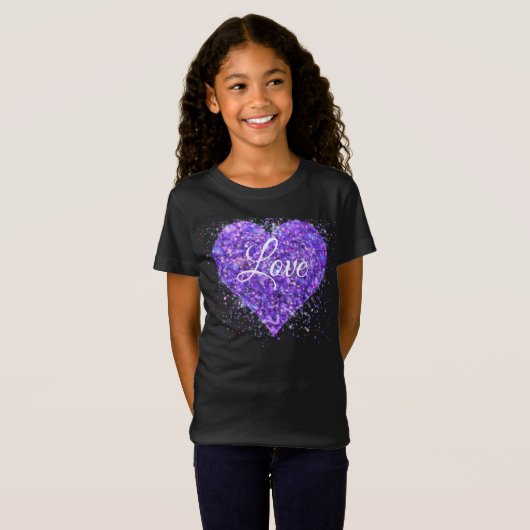 Lila Spinnfolgen, Graffiti-Valentin-Liebe T-Shirt (Vorne ganz)