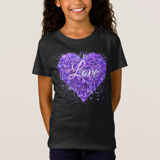 Lila Spinnfolgen, Graffiti-Valentin-Liebe T-Shirt (Vorderseite)