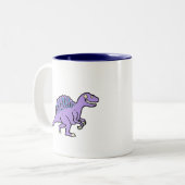 Lila Spinosaurus Zweifarbige Tasse (Vorderseite Links)