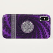 Lila Spiral Fraktal Celtic Knot iPhone X Case (Rückseite (Horizontal))