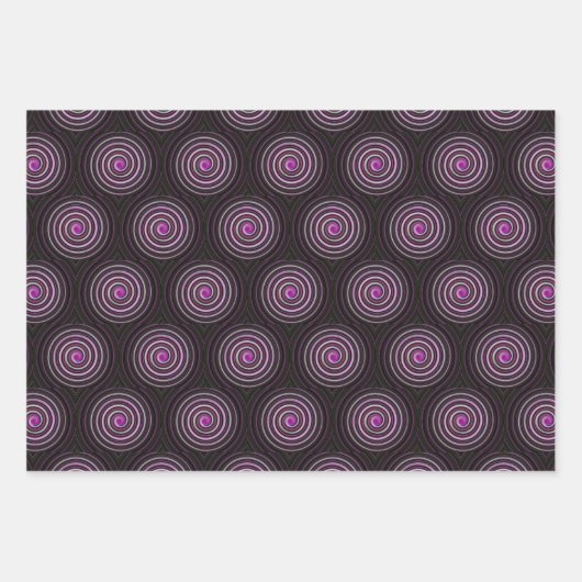 Lila Spiralbild Geschenkpapier Set (Vorderseite 2)
