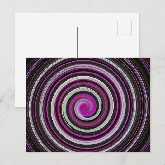 Lila Spiralbild Postkarte (Vorne/Hinten)