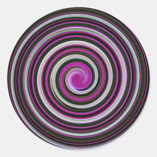 Lila Spiralbild Runder Aufkleber (Vorderseite)