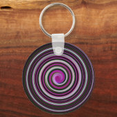 Lila Spiralbild Schlüsselanhänger (Vorderseite)