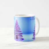Lila Spirale Weihnachtsbaum Tasse (VorderseiteRechts)