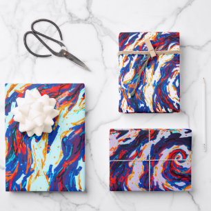 Lila Spiralgalaxie Geschenkpapier Set