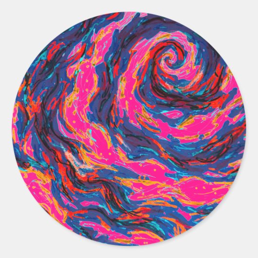 Lila Spiralgalaxie Runder Aufkleber (Vorderseite)