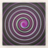 Lila Spiralmuster Glasuntersetzer (Vorderseite)