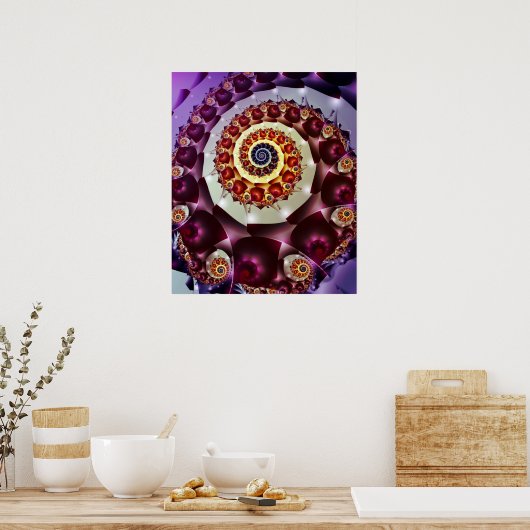 Lila Spiralmuster Poster (Küche)