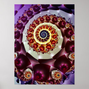 Lila Spiralmuster Poster