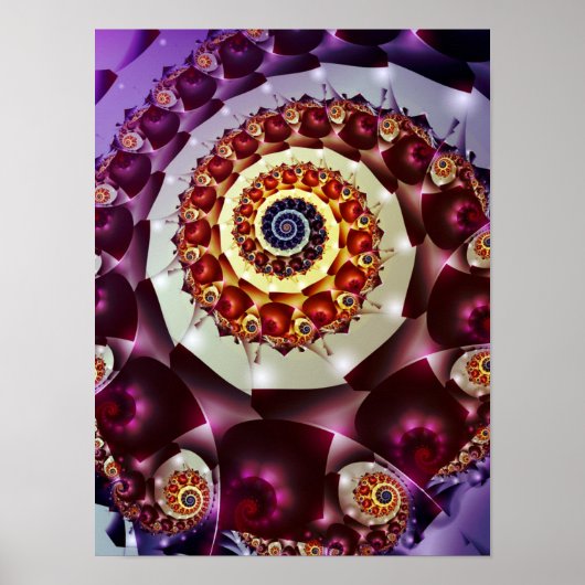 Lila Spiralmuster Poster (Vorne)