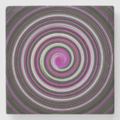 Lila Spiralmuster Steinuntersetzer (Vorderseite)