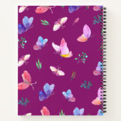 Lila SpiralNotebook mit Schmetterlingen Notizblock (Rückseite)