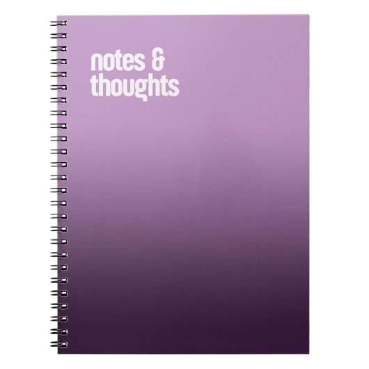 Lila SpiralNotebook - "Notes & Thought"-Journal Notizblock (Vorderseite)