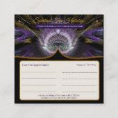 Lila spiritueller Baum Holistisches Fraktal Kunst Terminkarte (Rückseite)