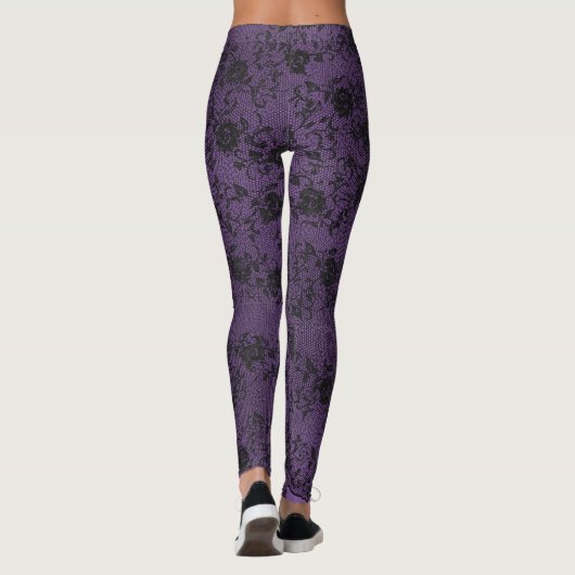 Lila Spitze Leggings (Rückseite)
