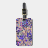Lila Spitze-Rosen Gepäckanhänger (Vorderseite vertikal)