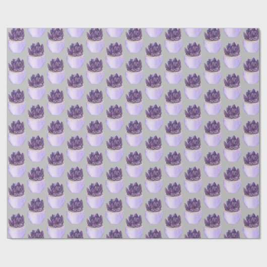 Lila Spitze sukkulent Geschenkpapier (Flach)