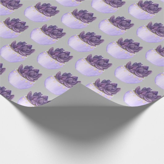 Lila Spitze sukkulent Geschenkpapier (Ecke)