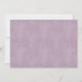 Lila Spitze-Vintage Hochzeits-Einladung Einladung (Rückseite)