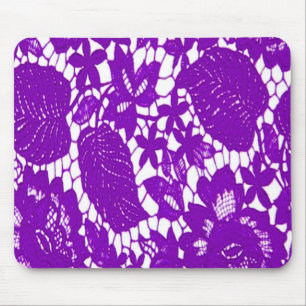 Lila Spitzen-Floral-Blätter Maus-Pad Mousepad