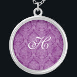 Lila Spitzen-Monogramm Sterling-Silber-Kette Versilberte Kette<br><div class="desc">Schöne Spitzen Sterling Silber Necklace - die Hintergrundfarbe kann geändert werden. Gut als Gastgeschenk Hochzeit,  Hochzeitsgeschenk,  Geburtstagsgeschenk oder Urlaubspensum.</div>