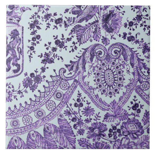 Lila Spitzen-Rose Fliese (Vorderseite)