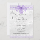 Lila Spitzenbow Erste Heilige Kommune Einladung (Vorderseite)