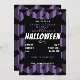 Lila spooktaartige Halloween Einladung