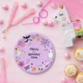 Lila Spooky Ein Niedliches Halloween 1. Geburtstag Pappteller (Party)