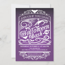 Lila Spooky Gothic Halloween Einladung